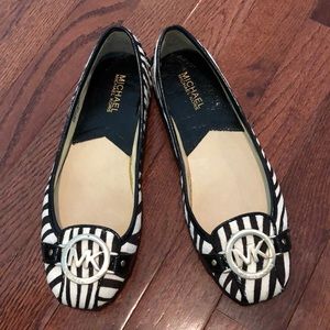 Michael Kors Zebra fur flats